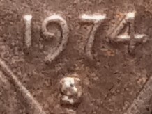 Circulated-1974-S-Lincoln-Memorial-Cent-Mint-Mark-Error